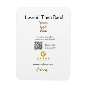 Google rate us review order purchase business QR Magnet