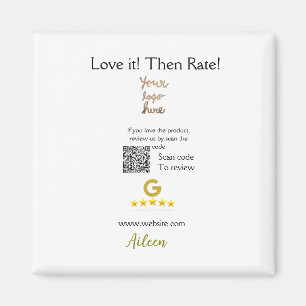 Google rate us review order purchase business QR Magnet