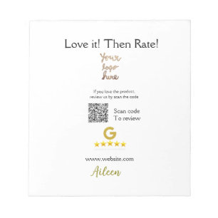 Google rate us review order purchase business QR Notepad