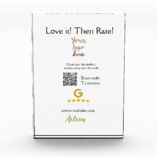 Google rate us review order purchase business QR Photo Block
