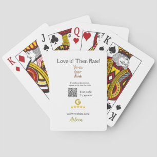 Google rate us review order purchase business QR Playing Cards