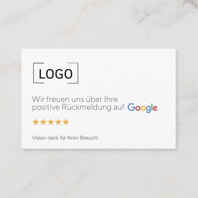 Google Rating Cards Business Card (Front)