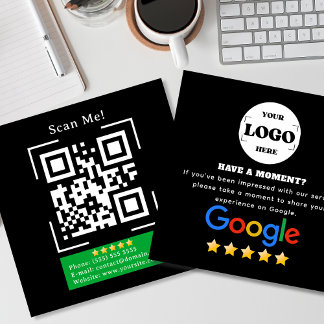 Google Review Black Square Business Card