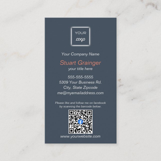 Google Review - Business Card - Facebook QR Link (Front)