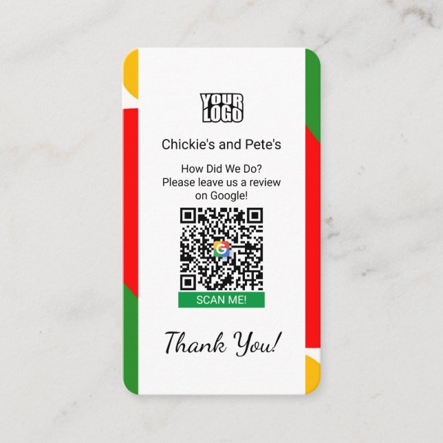 Google Review Business Card For Small Businesses (Front)