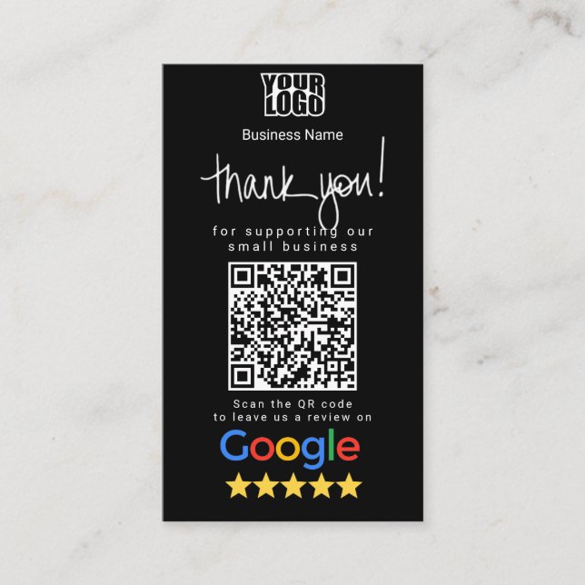 Google Review Business Card Template (Front)
