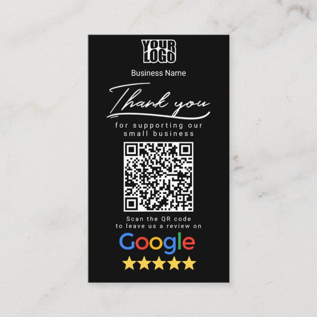 Google Review Business Card Template (Front)