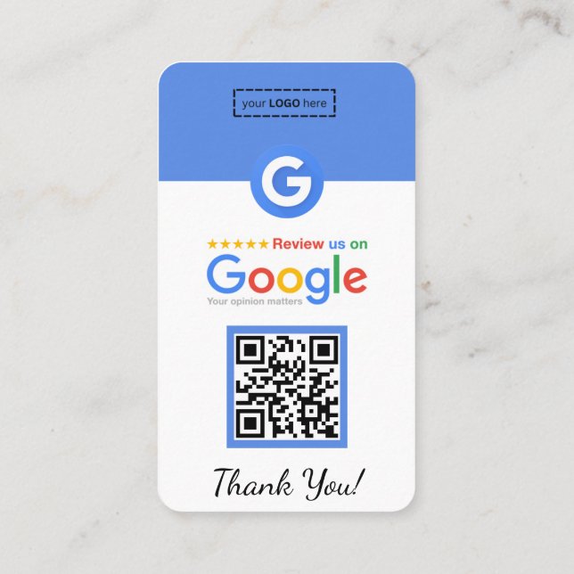 Google Review Business Card With Facebook QR Code (Back)