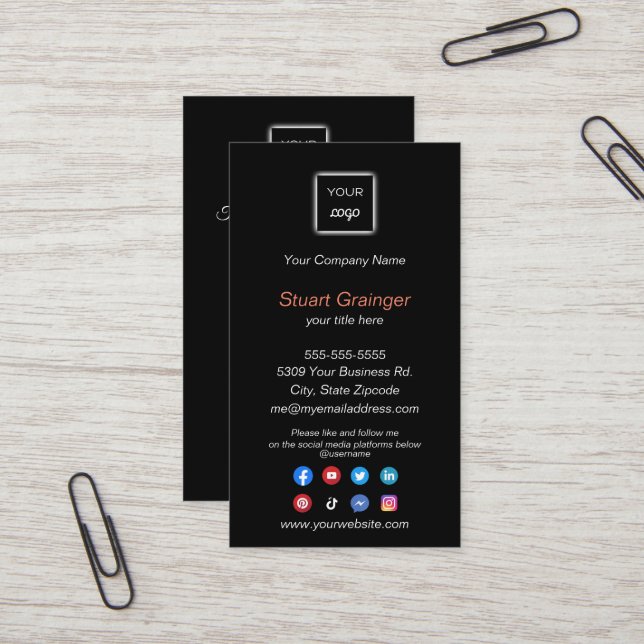Google Review - Business Card with Social Media (Front/Back In Situ)