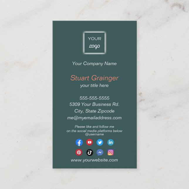 Google Review - Business Card with Social Media (Front)