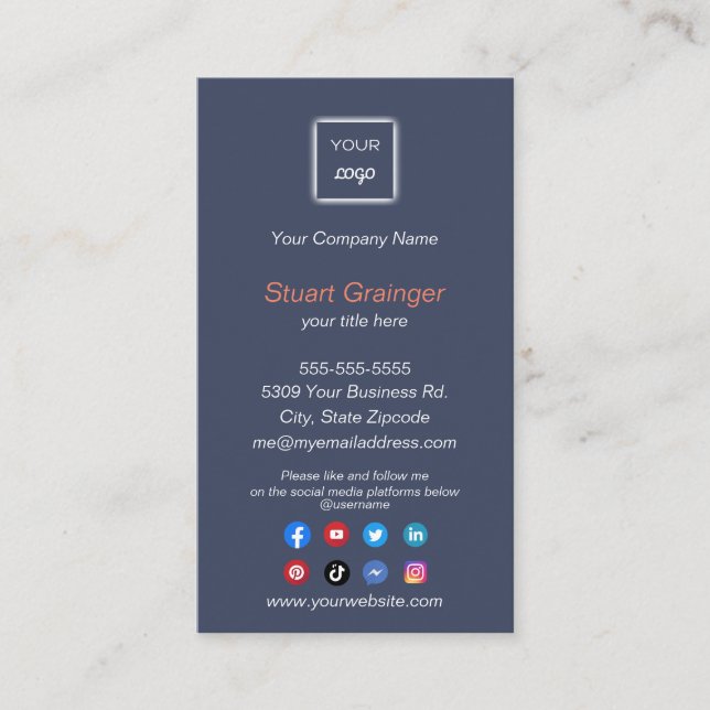 Google Review - Business Card with Social Media (Front)