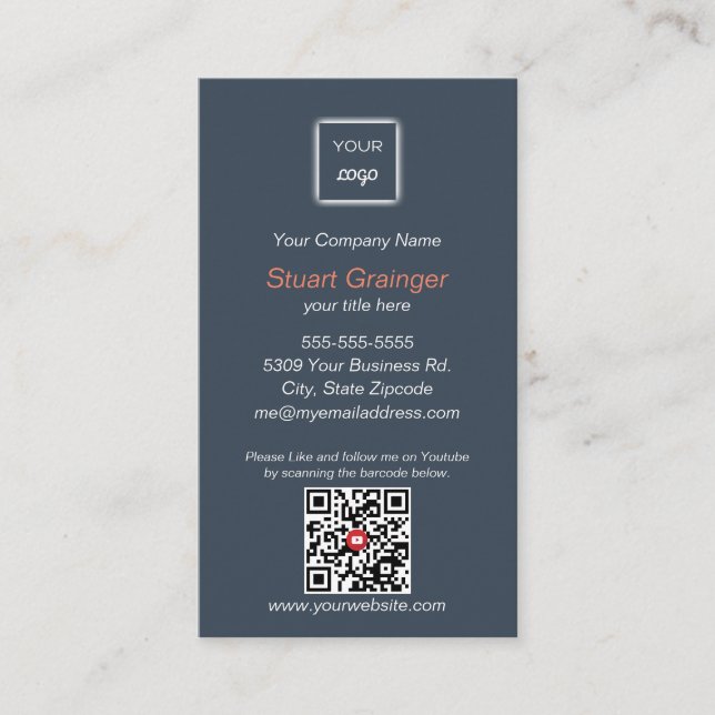 Google Review - Business Card - Youtube QR Link (Front)