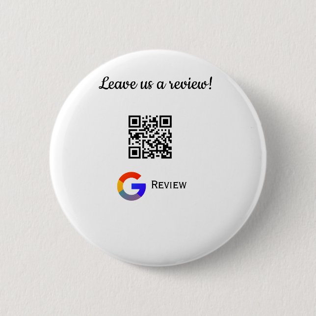 Google review business logo Scan QR review 6 Cm Round Badge (Front)