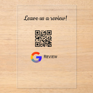 Google review business logo Scan QR review Acrylic Invitations