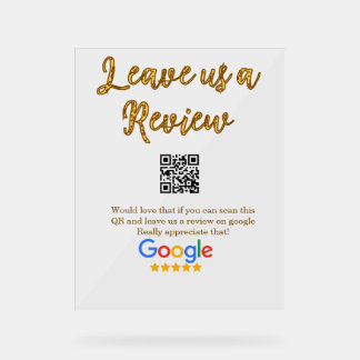 Google review business logo Scan QR review Acrylic Sign
