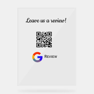Google review business logo Scan QR review Acrylic Sign