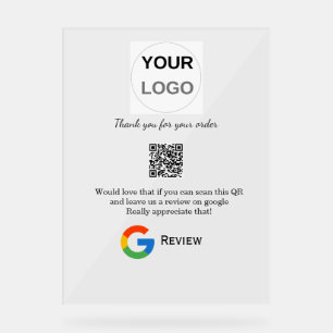 Google review business logo Scan QR review Acrylic Sign