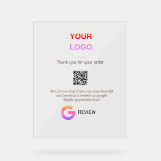 Google review business logo Scan QR review Acrylic Sign