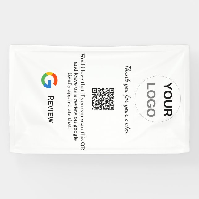 Google review business logo Scan QR review Banner (Horizontal)