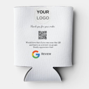 Google review business logo Scan QR review Can Cooler