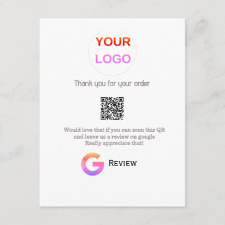 Google review business logo Scan QR review Enclosure Card
