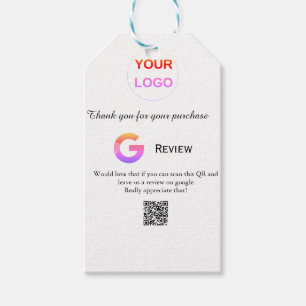 Google review business logo Scan QR review Gift Tags