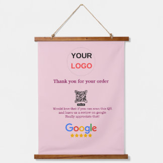 Google review business logo Scan QR review Hanging Tapestry