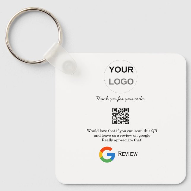 Google review business logo Scan QR review Key Ring (Front)