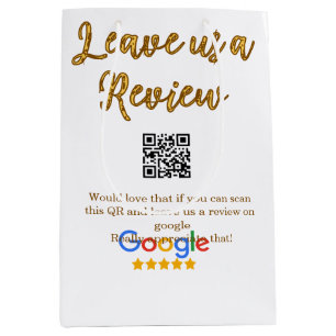 Google review business logo Scan QR review Medium Gift Bag