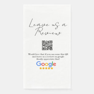 Google review business logo Scan QR review Napkin
