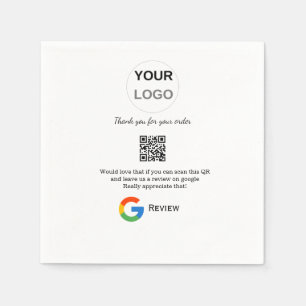 Google review business logo Scan QR review Napkin