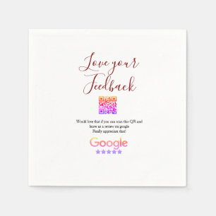Google review business logo Scan QR review Napkin