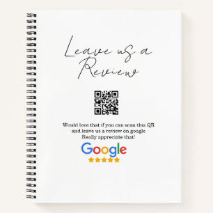 Google review business logo Scan QR review Notebook