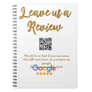 Google review business logo Scan QR review Notebook
