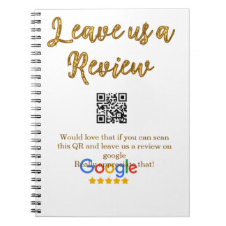 Google review business logo Scan QR review Notebook