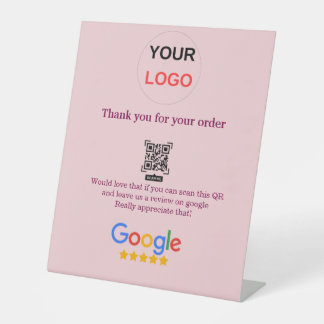 Google review business logo Scan QR review Pedestal Sign