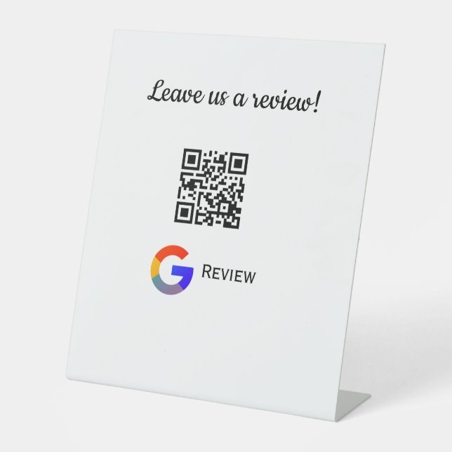 Google review business logo Scan QR review Pedestal Sign (Front)