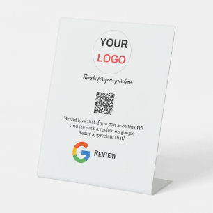 Google review business logo Scan QR review Pedestal Sign