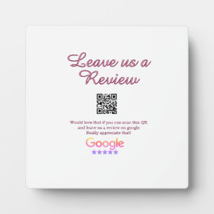 Google review business logo Scan QR review Plaque
