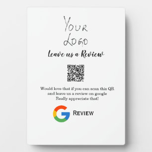 Google review business logo Scan QR review Plaque