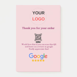 Google review business logo Scan QR review Post-it Notes