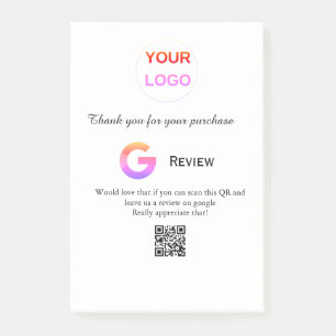 Google review business logo Scan QR review Post-it Notes