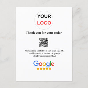 Google review business logo Scan QR review Postcard