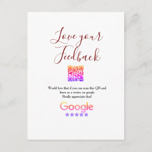 Google review business logo Scan QR review Postcard