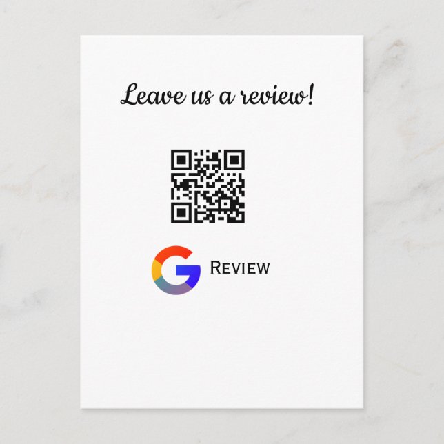 Google review business logo Scan QR review Postcard (Front)