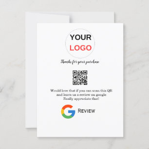 Google review business logo Scan QR review Postcard