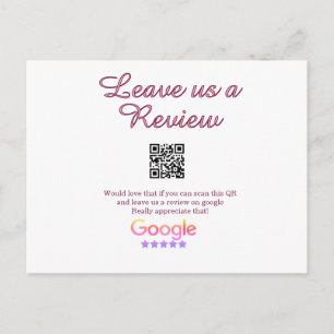 Google review business logo Scan QR review Postcard