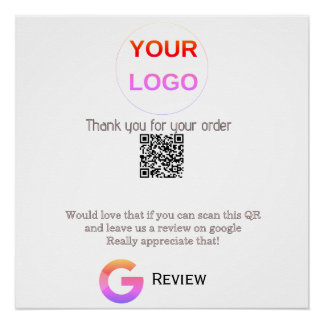 Google review business logo Scan QR review Poster