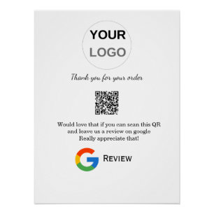 Google review business logo Scan QR review Poster