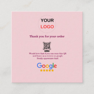 Google review business logo Scan QR review Square Business Card